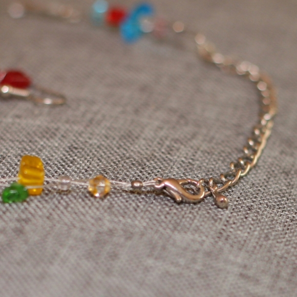 Colorful Necklace Ring and Earrings Set - Pre-loved (15"-19") - Picture 4 of 7
